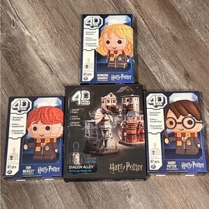 4D Build Harry Potter Figures & Diagon Alley Set.